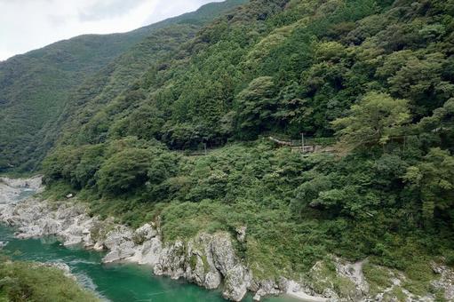 徳島県-大歩危 大歩危,吉野川,天然記念物の写真素材