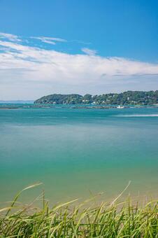 海岸沿いから眺める風景 海,ビーチ,波打ち際の写真素材