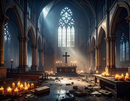 廃れた教会の写真