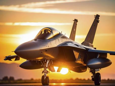 Fighter plane runway AI generated image , fighter aircraft, self defense force, air force, JPG