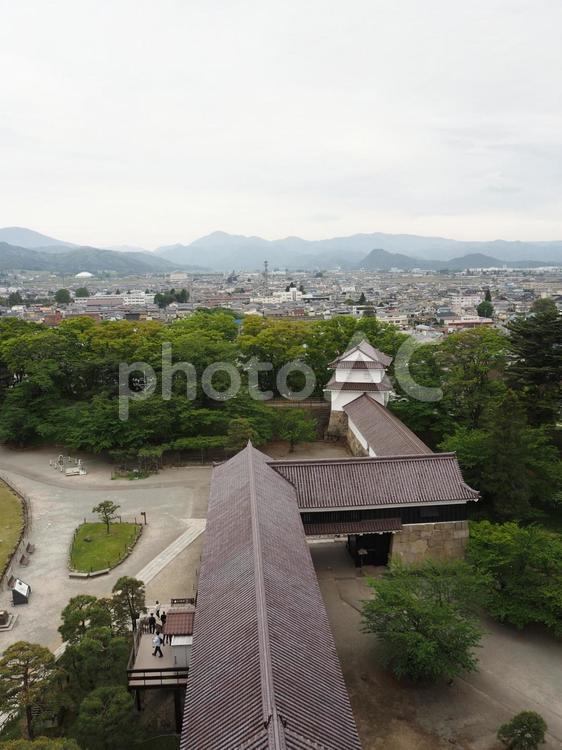 鶴ヶ城　天守閣からの景色 鶴ヶ城,城,天守閣の写真素材