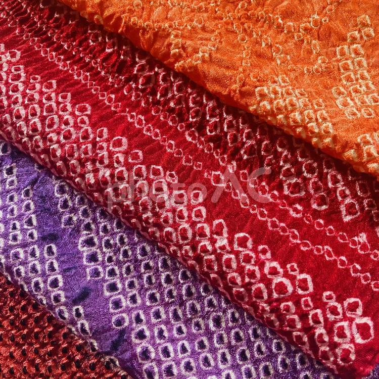 絞りの着物生地 振袖,柄,紋様の写真素材