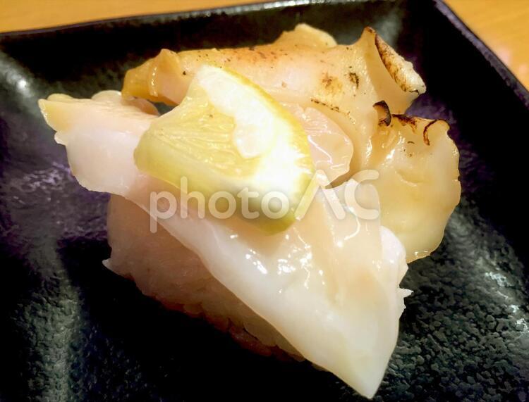 つぶ貝の握り寿司（生&炙り） つぶ貝,つぶ,ツブの写真素材