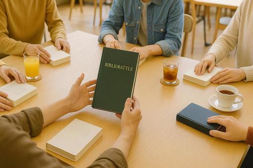 カフェで開かれるビブリオバトル型読書会 カフェで開かれるビブリオバトル型読書会の写真