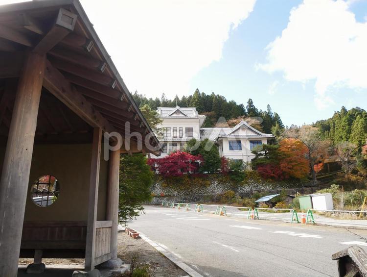 田舎を散歩 日本,建築,夕日の写真素材