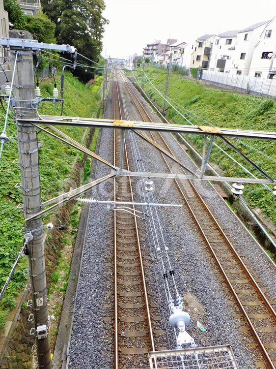 線路のある風景４ インフラ,コピースペース,コンクリートの写真素材