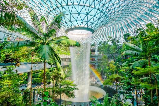 【シンガポール】ジュエル チャンギ空港 シンガポール,ビル,ショッピングの写真素材