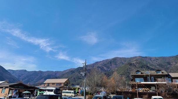 田舎の街並み　日本 散策,田舎,青空の写真素材