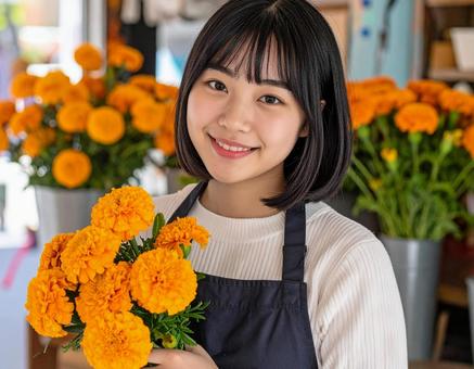 花屋でアルバイトの写真