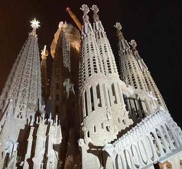 スペイン、夜のサグラダファミリア3 スペイン、夜のサグラダファミリア3の写真