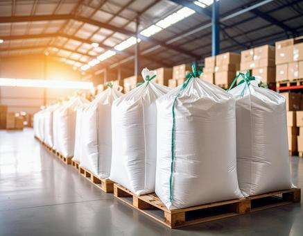 倉庫に備蓄米が保存されているの写真