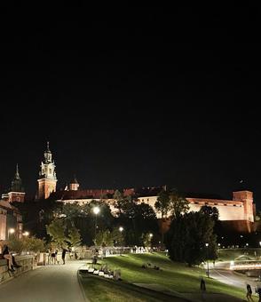 ヴァヴェル城の夜景 ヴァヴェル城の夜景の写真