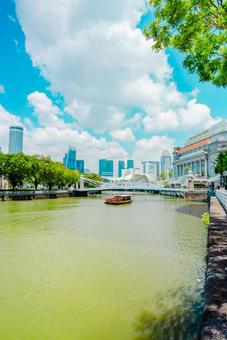 【シンガポール】金融街の街並み シンガポール,ビル,金融街の写真素材