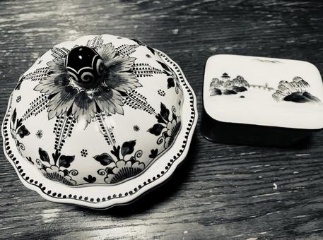 瀬戸物 陶器 絵皿 瀬戸物 陶器 絵皿の写真