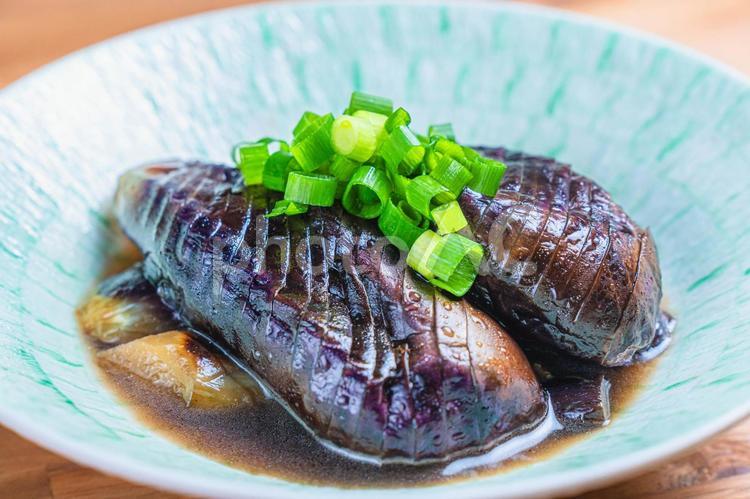 茄子の揚げ浸し 揚げナス,揚げ,夏野菜の写真素材