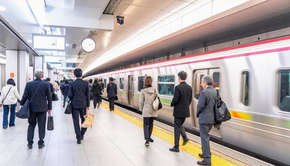 電車 ホーム 電車 ホームの写真