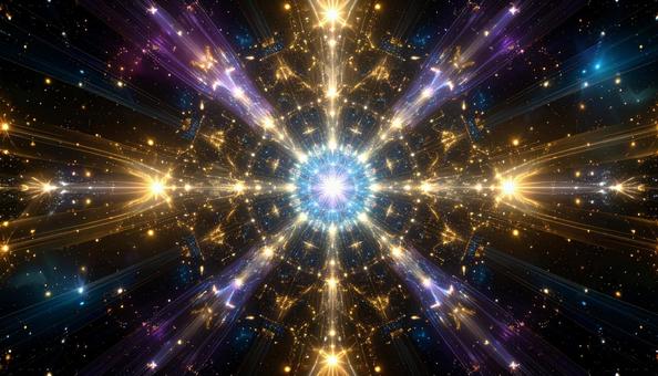 輝く万華鏡 星の光の爆発 輝く万華鏡 星の光の爆発の写真