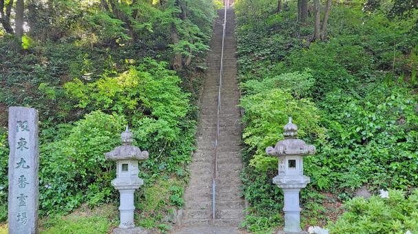 坂東33観音 09番 慈光寺 参道の石段 坂東33観音 09番 慈光寺 参道の石段 慈光寺,都幾山,参道の写真素材