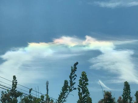 Photo, clouds, rainbow, rainbow-colored, 