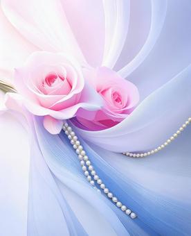 バラの花とパール バラの花とパールの写真