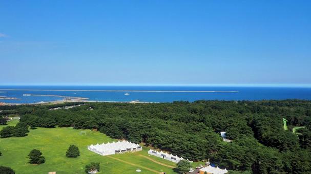 ひたち海浜公園・観覧車からの眺望・鹿島灘 ひたち海浜公園・観覧車からの眺望・鹿島灘 初秋,国営ひたち海浜公園,鹿島灘の写真素材