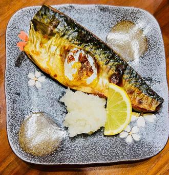 鯖の塩焼き 鯖,塩鯖,焼魚の写真素材