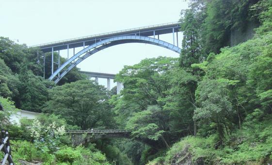 高千穂峡の風景-4 高千穂峡の風景-4 高千穂峡,宮崎県高千穂町,神都高千穂大橋の写真素材