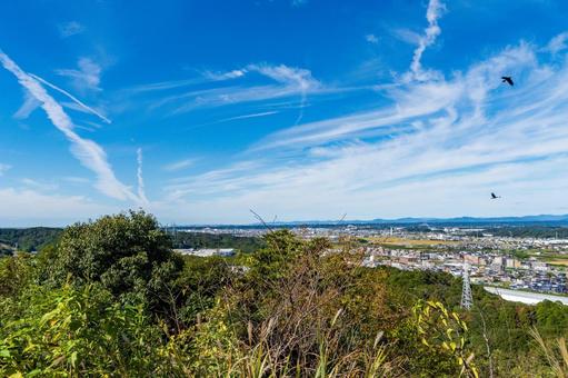静岡県掛川市11月みはらしの丘袋井市街 日本,静岡県,掛川市の写真素材