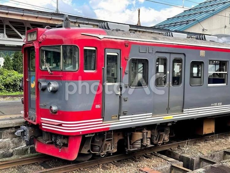 北しなの線　普通 しなの鉄道,第三セクター,しな鉄の写真素材