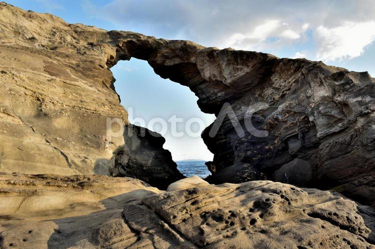馬の背から見える房総 馬の背洞,城ヶ島,海の写真素材