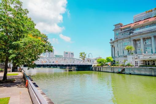 【シンガポール】金融街の街並み シンガポール,ビル,金融街の写真素材