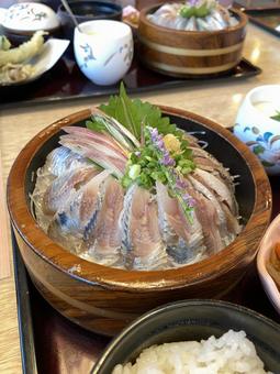 イワシ 刺身 定食 イワシ 刺身 定食の写真