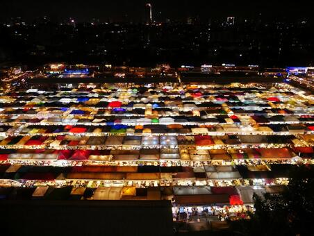 懐かしきナイトマーケット　バンコク 市場,ナイトマーケット,バンコクの写真素材