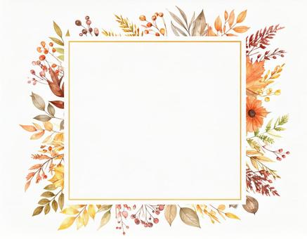 紅葉のスクエアメッセージカード素材 紅葉のスクエアメッセージカード素材の写真