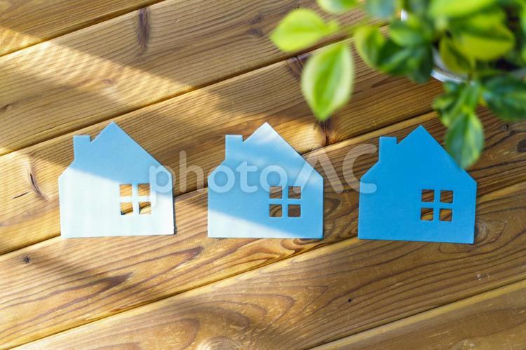 並ぶ住宅模型 住宅,家,土地の写真素材