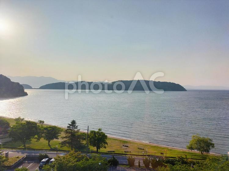 琵琶湖の風景（近江八幡市） 琵琶湖,滋賀県,近江八幡市の写真素材