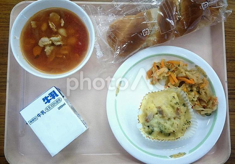 学校の給食 おいしい,おかず,お弁当の写真素材