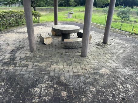 休憩所 休憩所,公園,ベンチの写真素材