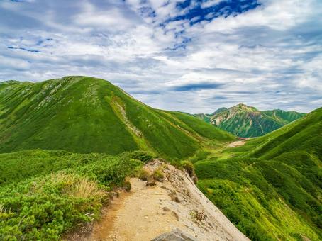 双六岳 北アルプス,登山,山岳写真の写真素材