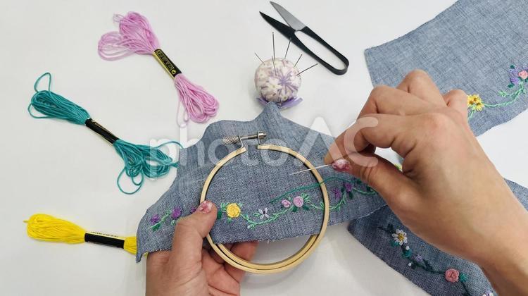 ドール服刺繍 刺繍,糸,手芸の写真素材