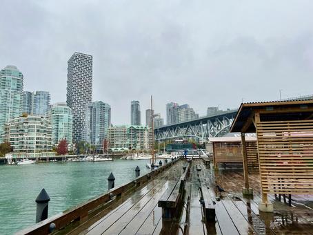 バンクーバーグランビル島でのマンション 街並み,カナダ,風景の写真素材