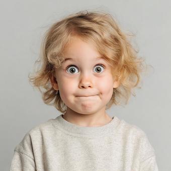 可愛い子供のびっくり顔 可愛い子供のびっくり顔の写真