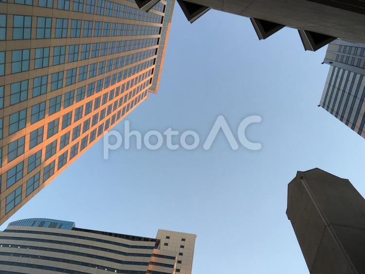 夕暮れの高層ビル街 高層ビル,仕事,働くの写真素材