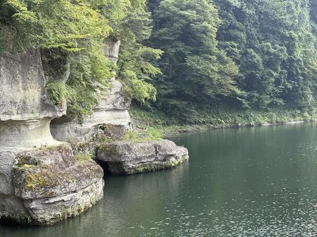塔ノ岪 塔のへつり,岩,断崖の写真素材