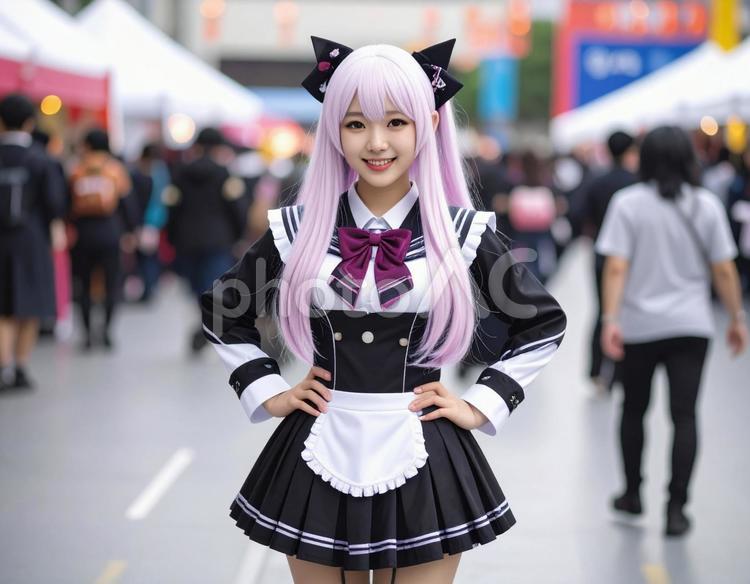 コスプレイヤー女子・イベント会場にて コスプレイヤー,コスプレ,アニメの写真素材