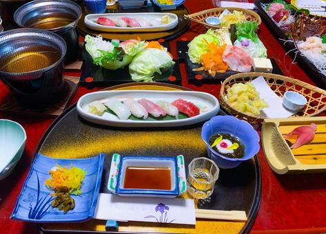 美味しそうな旅館の夕食 美味しそうな旅館の夕食 旅行,日本,伊豆の写真素材