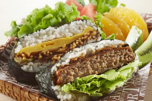 おにぎらず おにぎらず,弁当,ランチボックスの写真素材