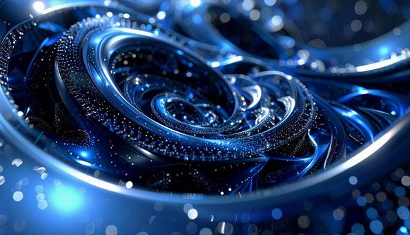 輝くブルーの螺旋美の写真