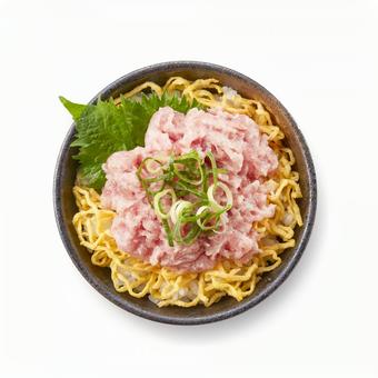ネギトロ丼単品 真俯瞰 ネギトロ丼単品 真俯瞰の写真