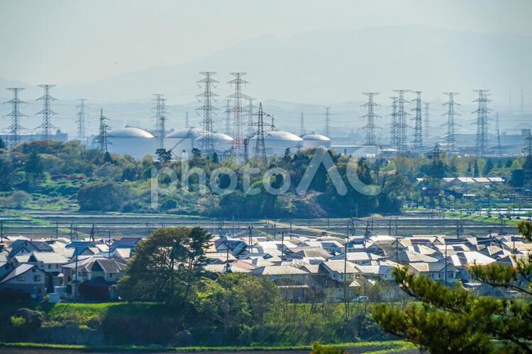 宮城県・七ヶ浜町から見える仙台港 仙台港,工場地帯,工業地帯の写真素材